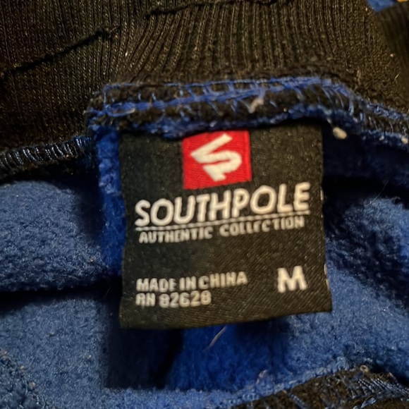 Blue Southpole Athleisure Sweatpants Style Shorts with Elastic Waist and Pockets - Picture 4 of 6